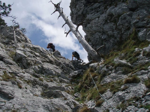 am Klettern